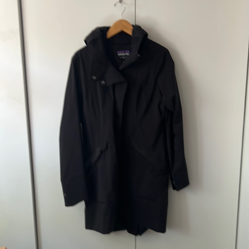 Black Patagonia raincoat